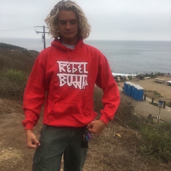 Rebel Buddha red hoodie - Picture 2 of 8